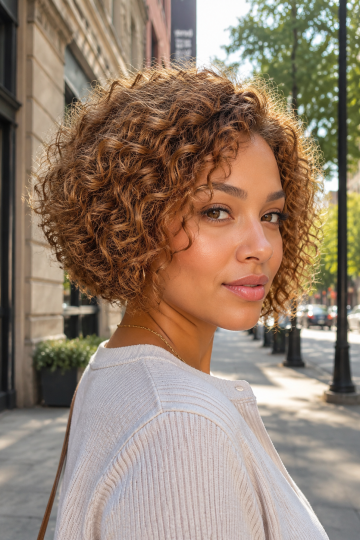 Curly Inverted Bob