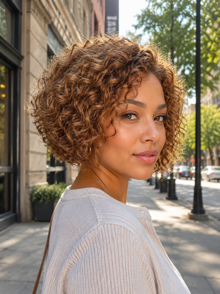Curly Inverted Bob