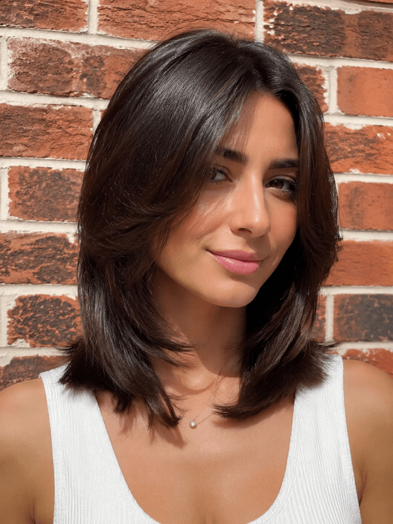 Face-Framing Layered Mid-Length