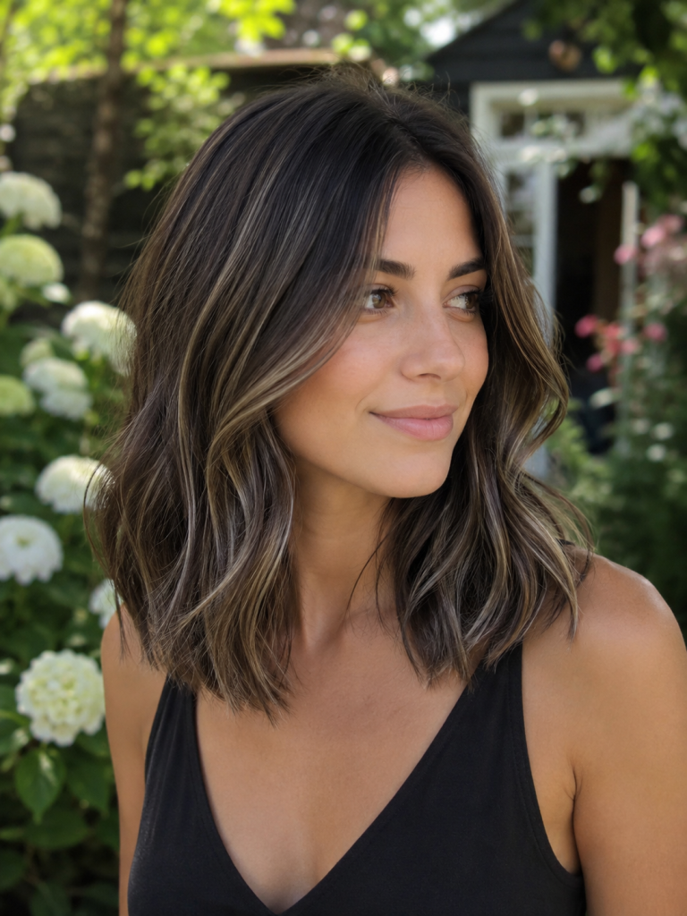 Grey Blending Highlights for Dark Brown Hair