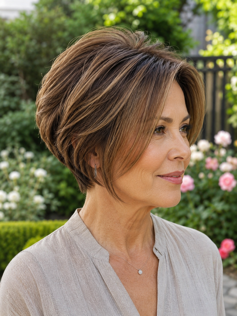 Short Stacked Bob Hairstyles for Women Over 50