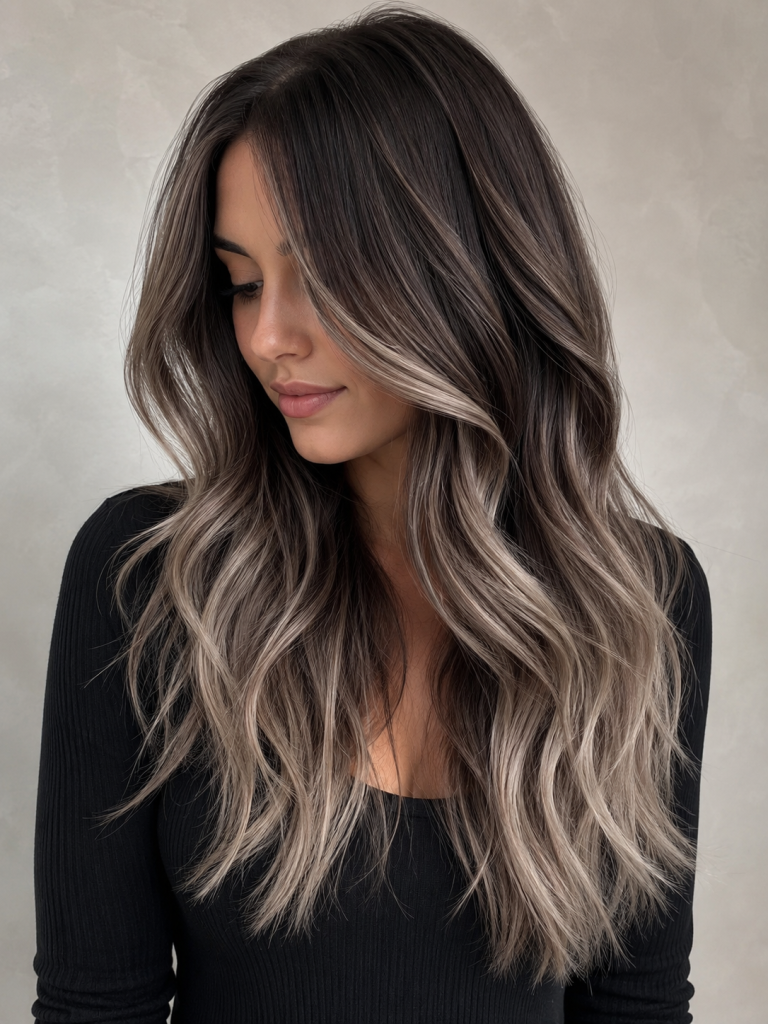 Grey Blending Highlights for Brunettes
