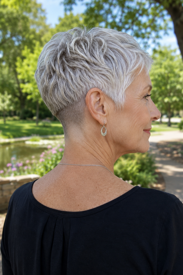 Undercut Pixie Haircuts for Older Women