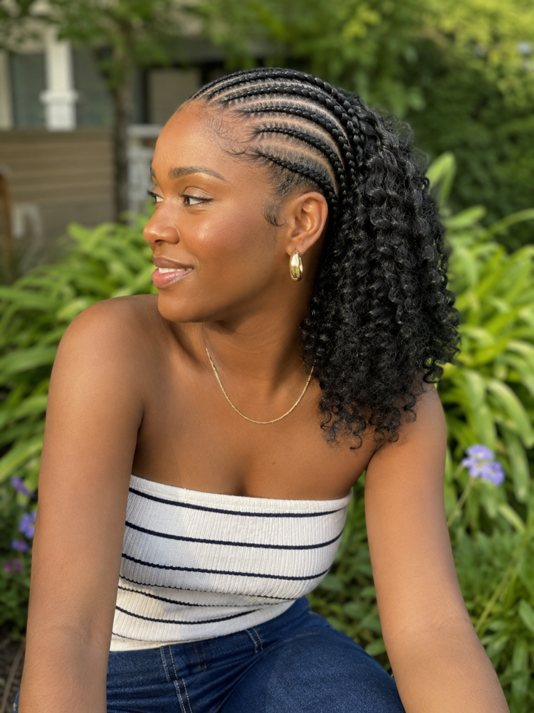 Half Braided Hairstyles for Black Women