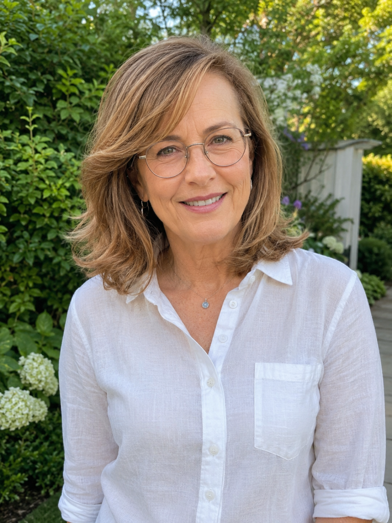 Layered Hairstyles for Older Women Who Wear Glasses