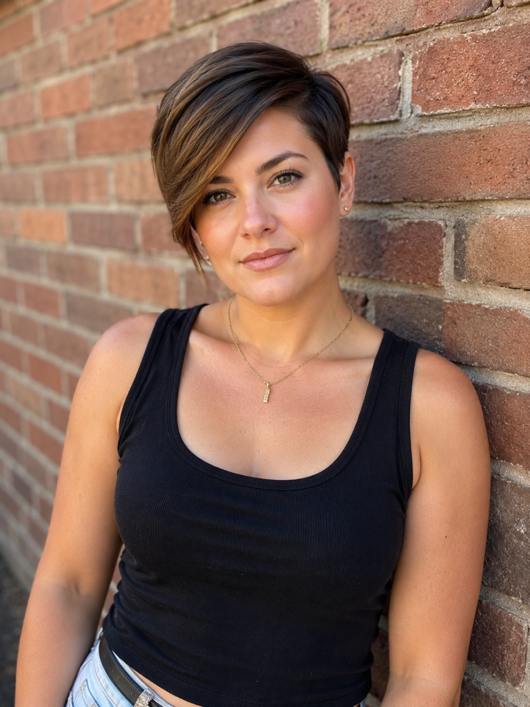 25 Short Hairstyles That Flatter and Elongate Round Faces
