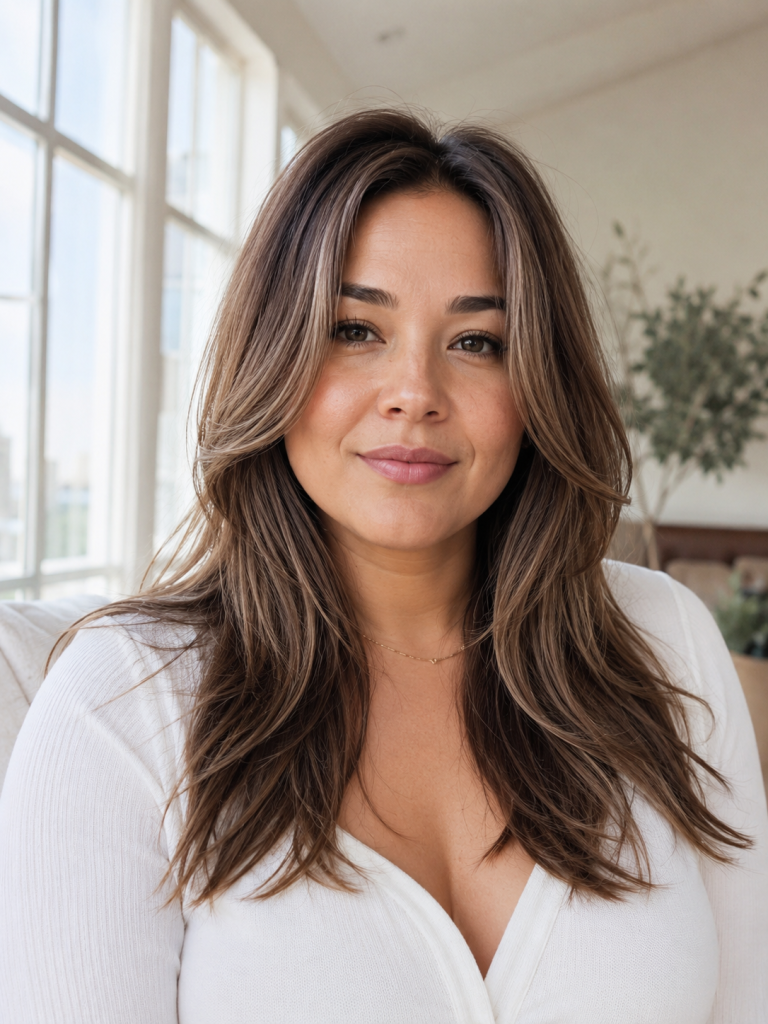 18 Long Hairstyles That Slim and Flatter Round Face Shapes