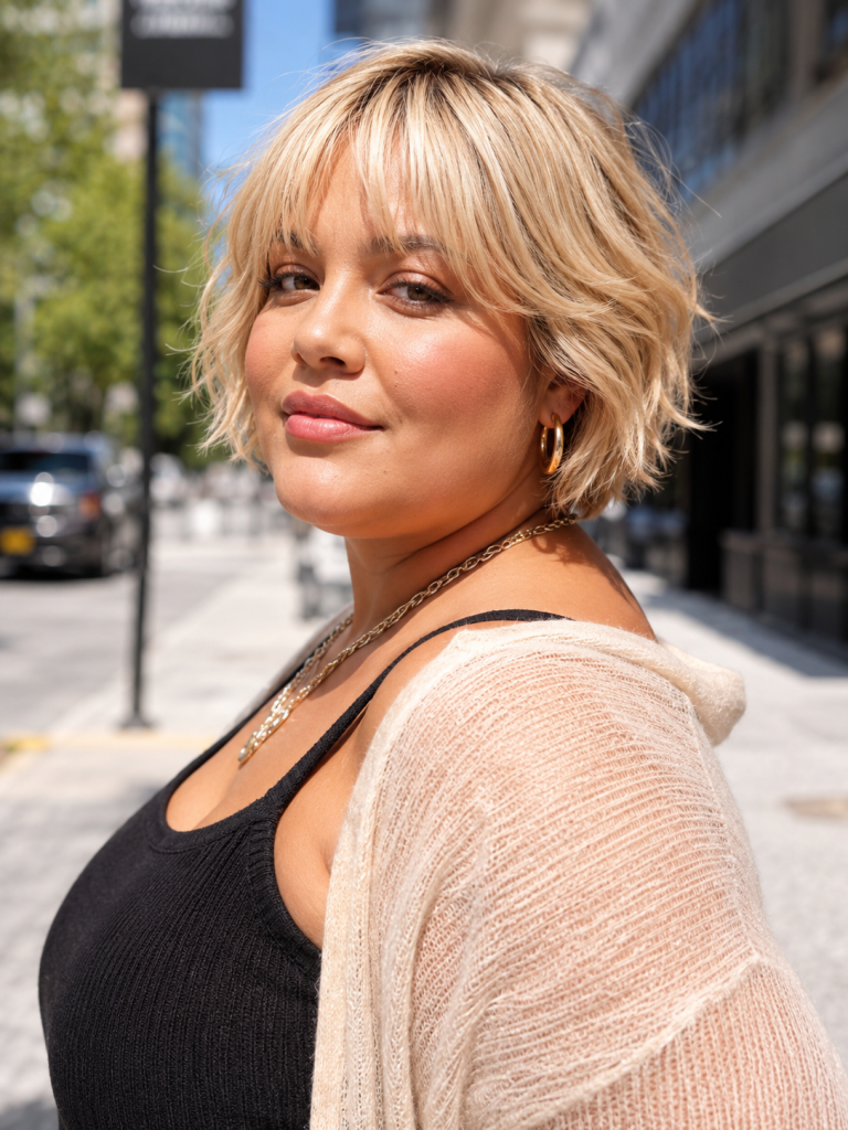 24 Short Blonde Hairstyles That Flatter Plus-Size Women