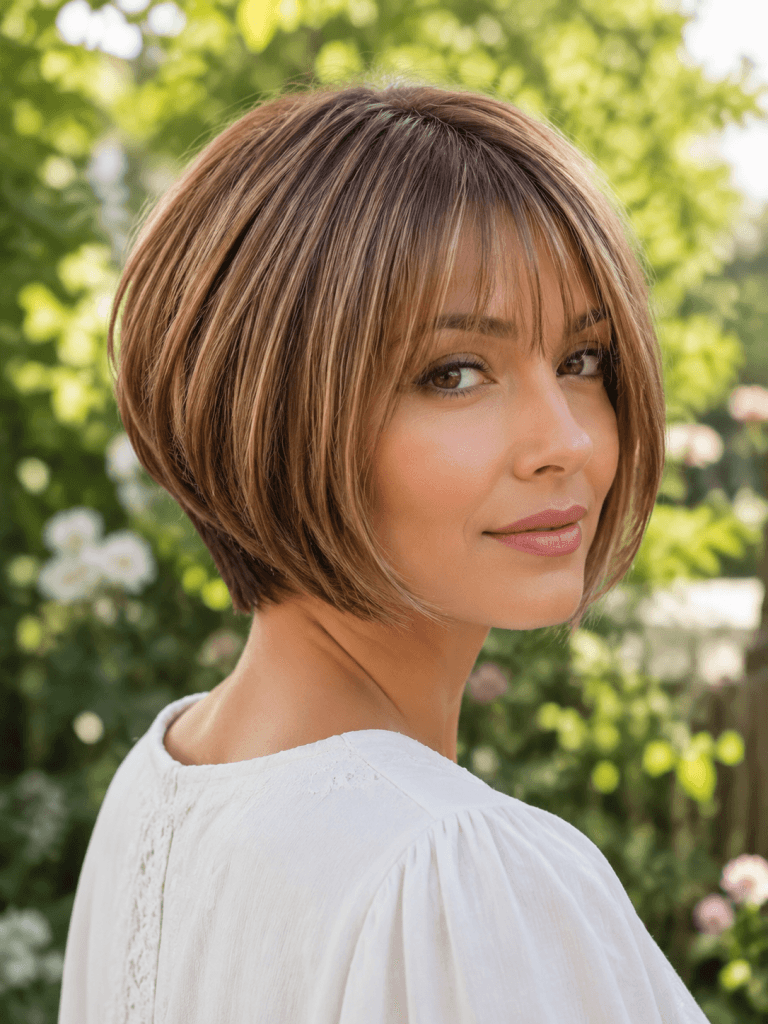 Inverted Bob with Wispy Bangs