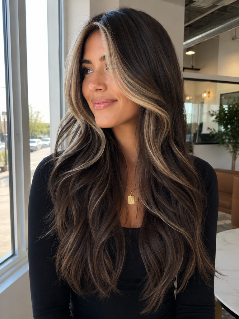Long Layered Cut with Money Piece