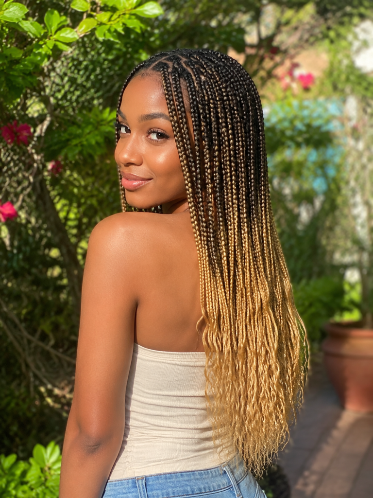 Ombré Medium Knotless Braids