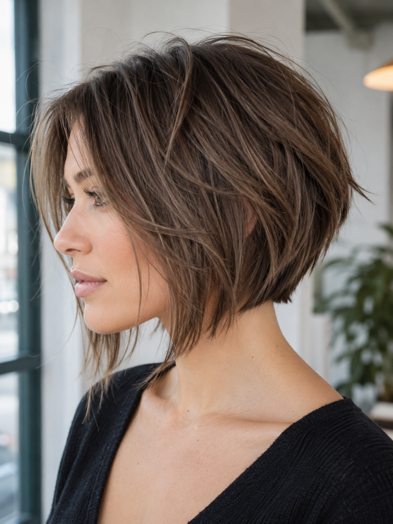 Razored Layered Stacked Bob