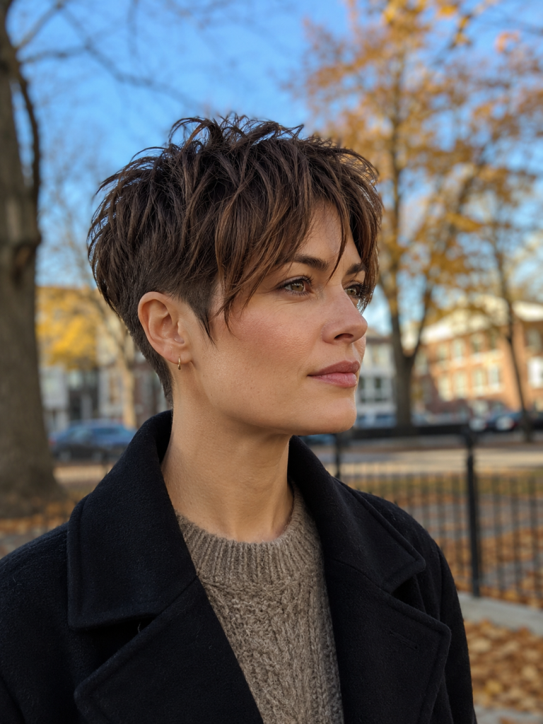 Razored Long Pixie with Bangs