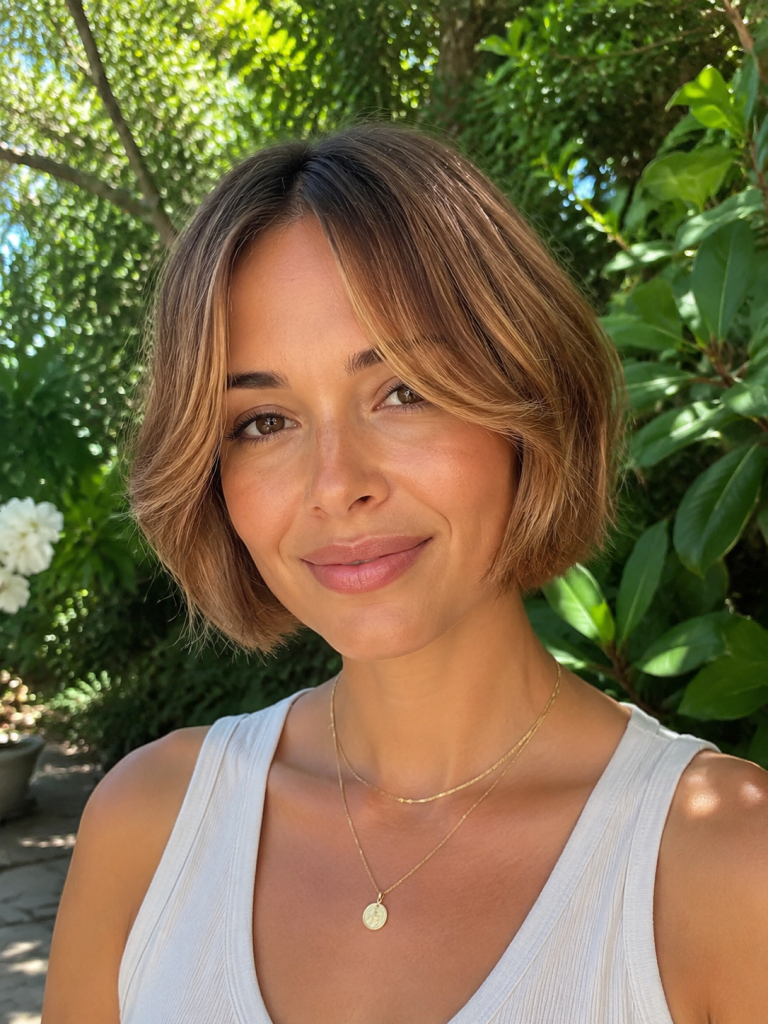 Short Bob with Curtain Bangs